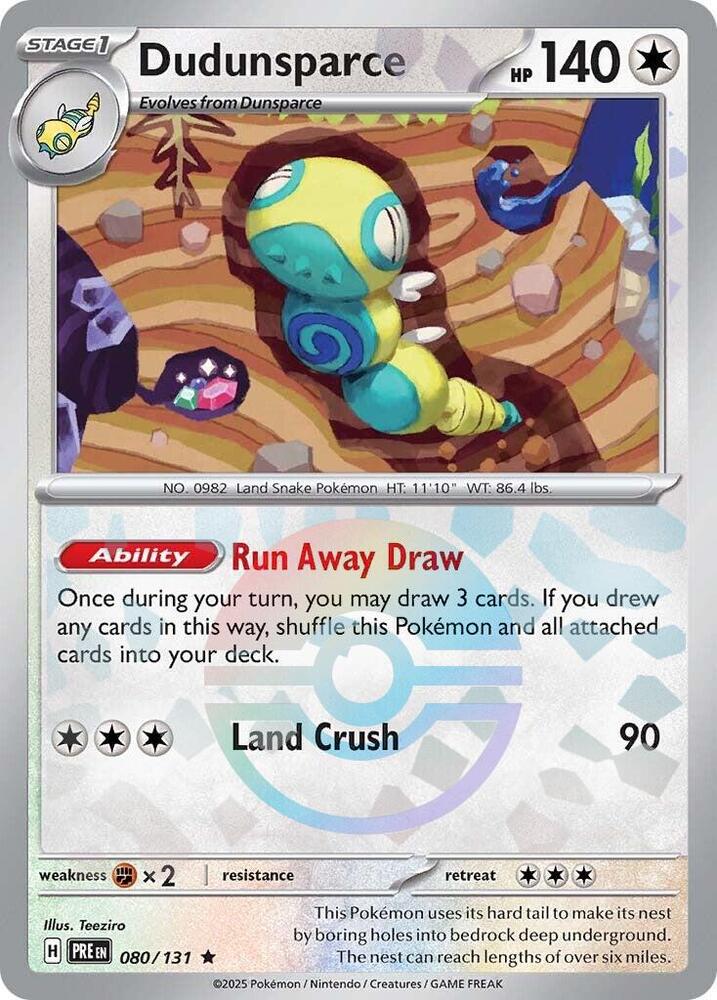 Dudunsparce (080/131) (Poke Ball Pattern) [Scarlet & Violet: Prismatic Evolutions] | Exor Games Dartmouth