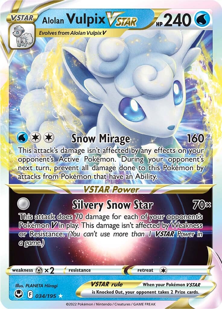 Alolan Vulpix VSTAR (034/195) [Sword & Shield: Silver Tempest] | Exor Games Dartmouth