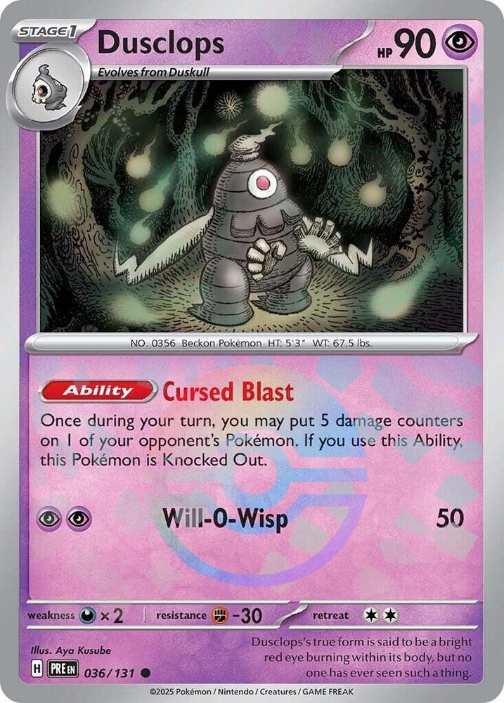 Dusclops (036/131) (Poke Ball Pattern) [Scarlet & Violet: Prismatic Evolutions] | Exor Games Dartmouth
