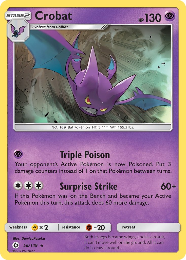 Crobat (56/149) (Prerelease Kit Exclusive) (Theme Deck Exclusive) [Sun & Moon: Base Set] | Exor Games Dartmouth