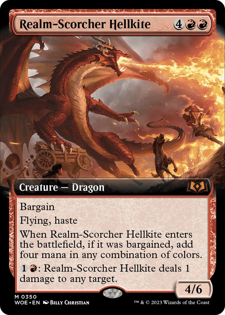 Realm-Scorcher Hellkite (Extended Art) [Wilds of Eldraine] | Exor Games Dartmouth