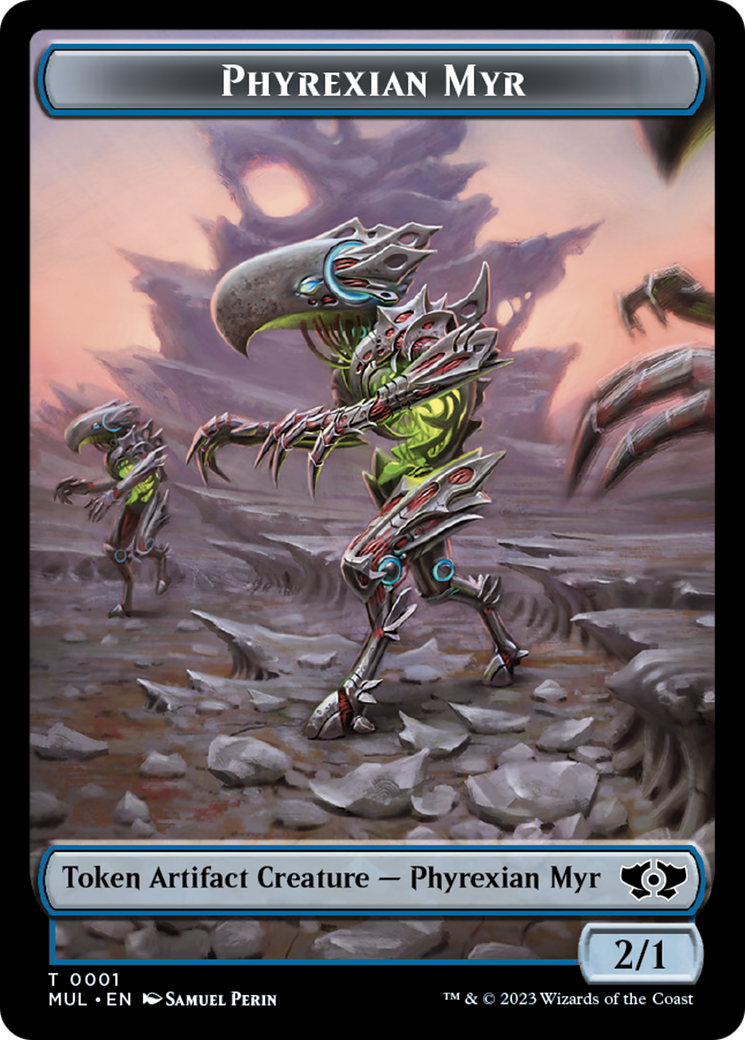 Phyrexian Myr // Teferi's Talent Emblem Double-Sided Token [March of the Machine Tokens] | Exor Games Dartmouth