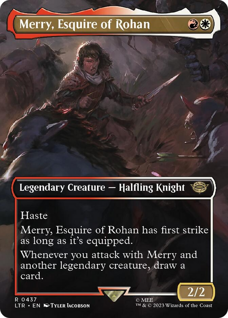 Merry, Esquire of Rohan (Borderless Alternate Art) [The Lord of the Rings: Tales of Middle-Earth] | Exor Games Dartmouth