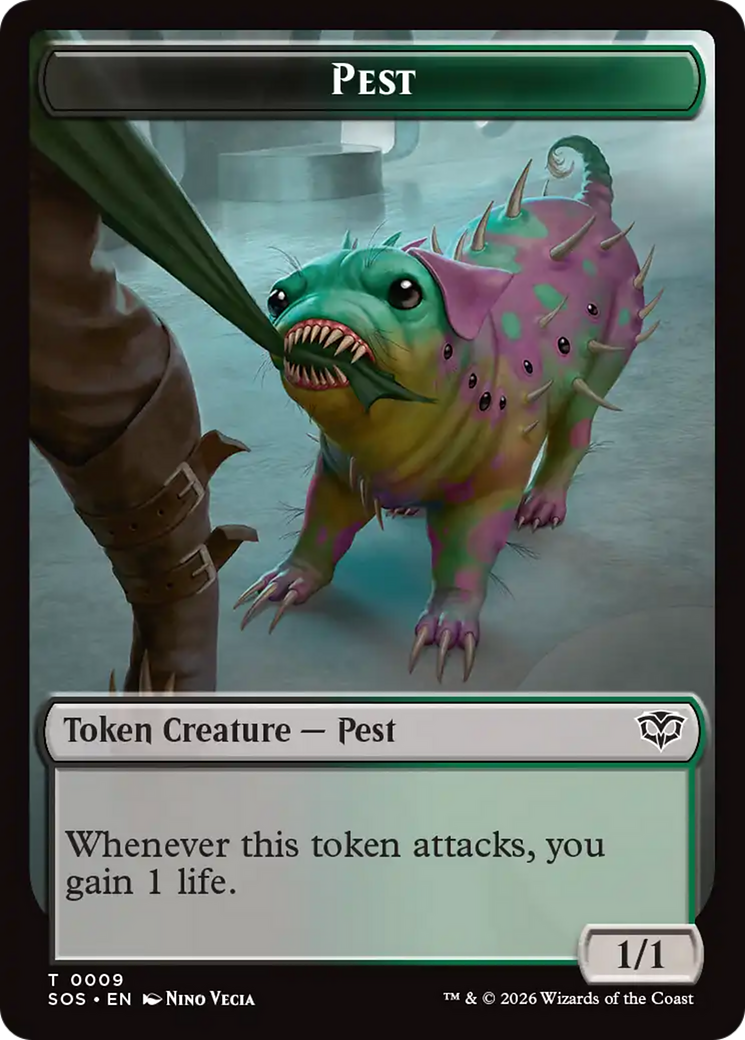 Fractal (0005) // Pest (0009) Double-Sided Token [Secrets of Strixhaven Tokens] | Exor Games Dartmouth