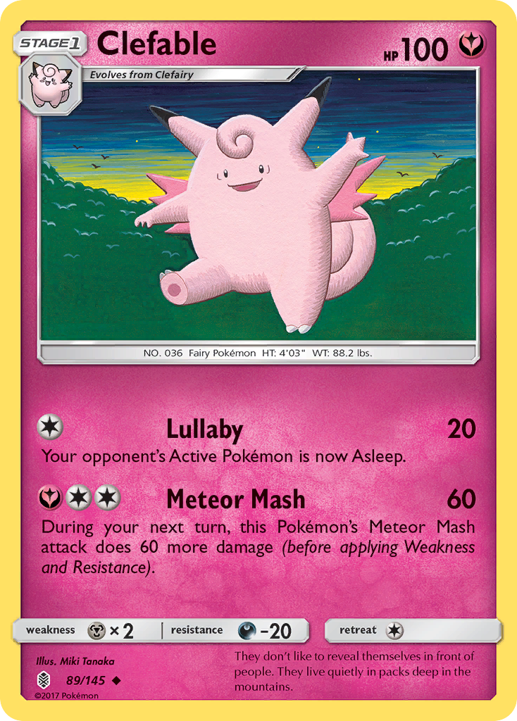 Clefable (89/145) [Sun & Moon: Guardians Rising] | Exor Games Dartmouth