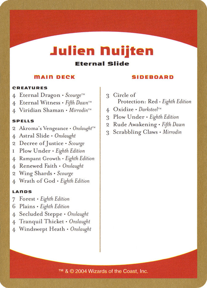 Julien Nuijten Decklist [World Championship Decks 2004] | Exor Games Dartmouth