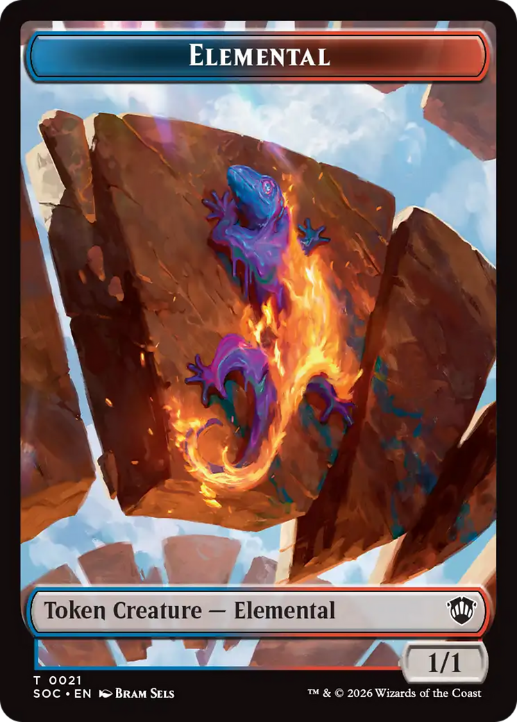 Elemental (0021) // Phyrexian Myr Double-Sided Token [Secrets of Strixhaven Commander Tokens] | Exor Games Dartmouth