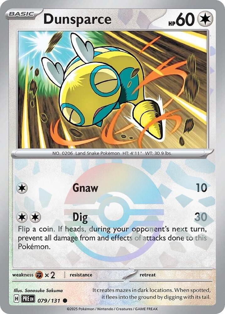 Dunsparce (079/131) (Poke Ball Pattern) [Scarlet & Violet: Prismatic Evolutions] | Exor Games Dartmouth