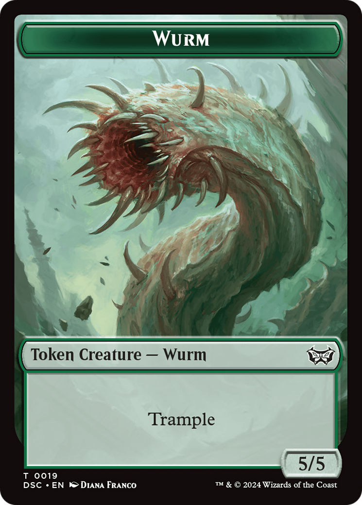 Wurm (0019) // Manifest Double-Sided Token [Duskmourn: House of Horror Commander Tokens] | Exor Games Dartmouth