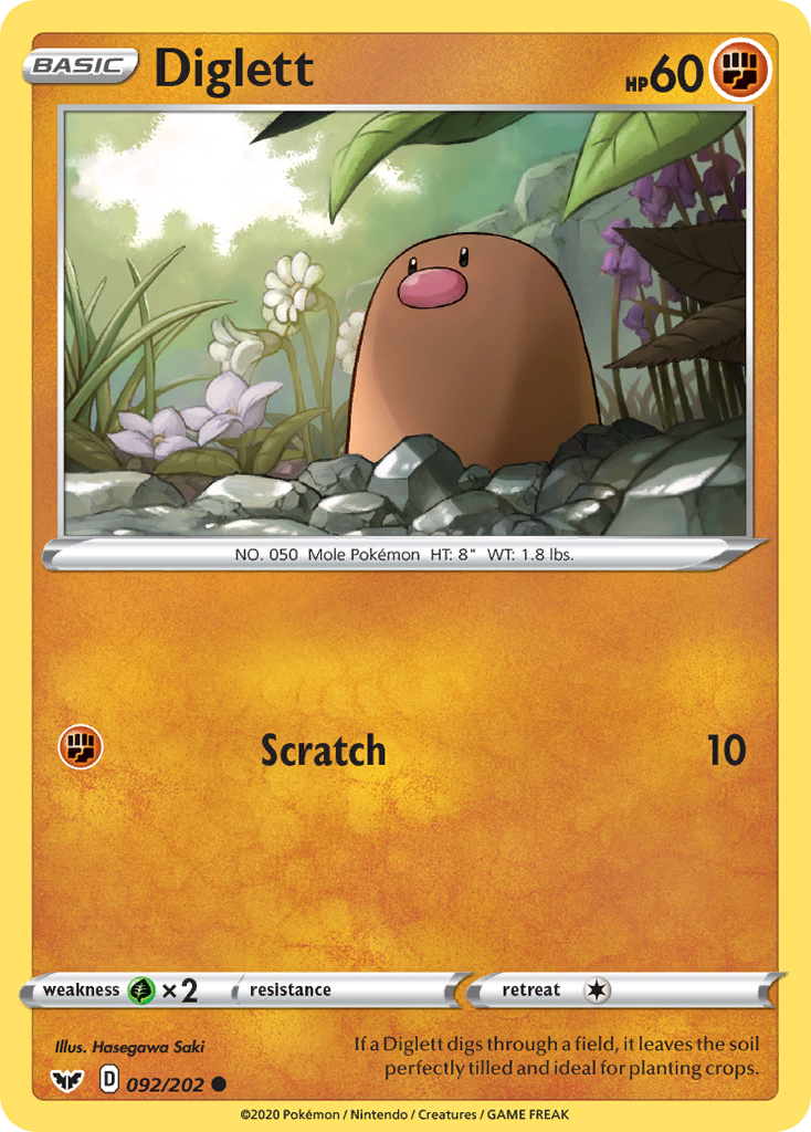 Diglett (092/202) [Sword & Shield: Base Set] | Exor Games Dartmouth