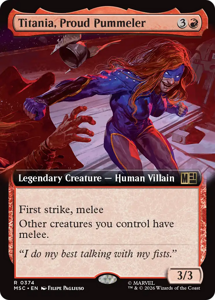 Titania, Proud Pummeler (Extended Art) [Marvel Super Heroes Commander] | Exor Games Dartmouth
