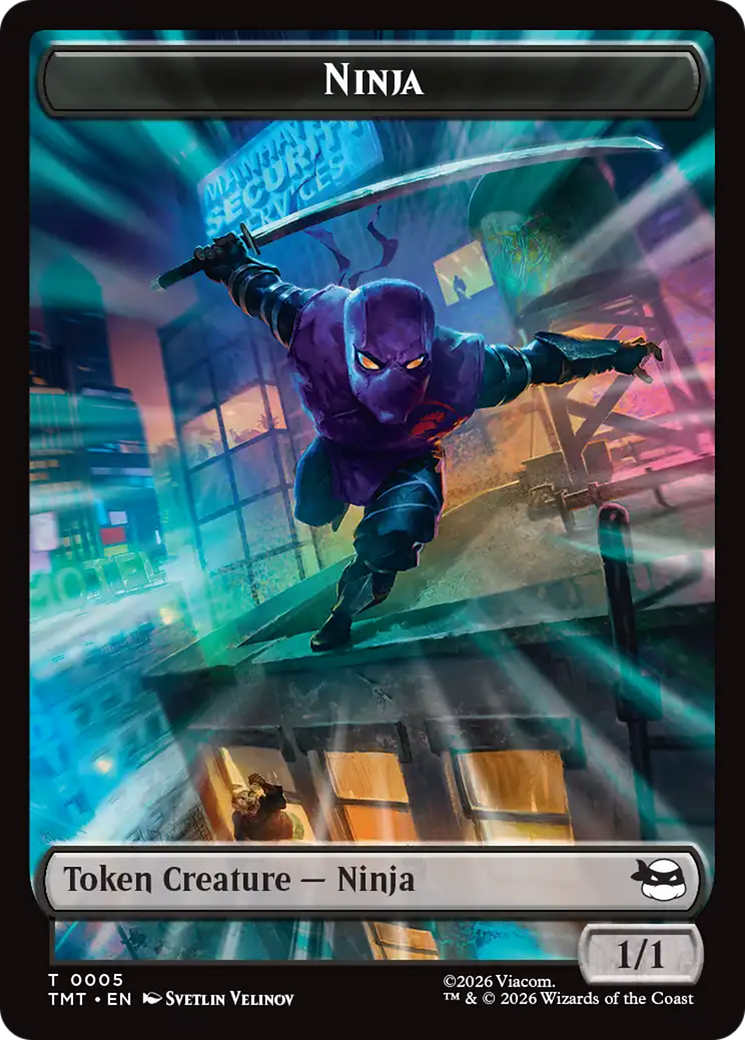 Treasure // Ninja Double-Sided Token [Teenage Mutant Ninja Turtles Commander Tokens] | Exor Games Dartmouth