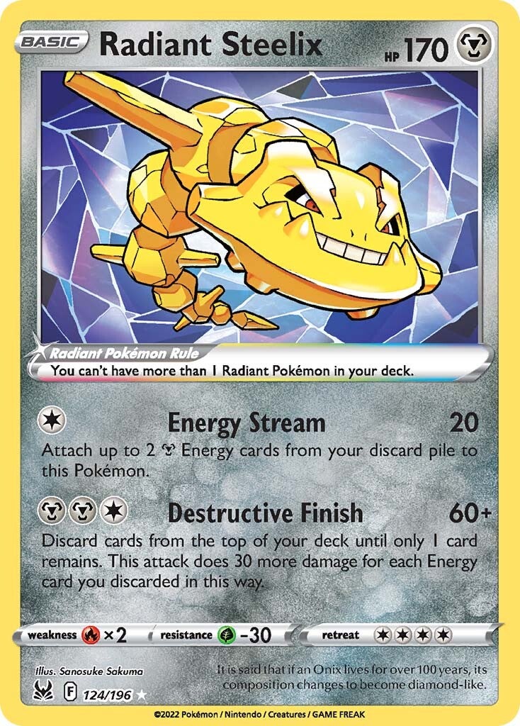 Radiant Steelix (124/196) [Sword & Shield: Lost Origin] | Exor Games Dartmouth