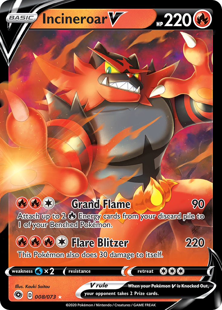 Incineroar V (008/073) [Sword & Shield: Champion's Path] | Exor Games Dartmouth