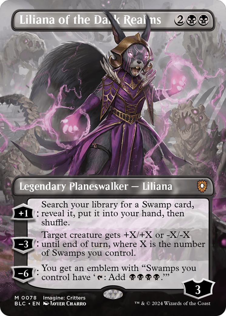 Liliana of the Dark Realms (Borderless) [Bloomburrow Commander] | Exor Games Dartmouth