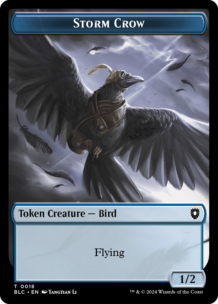 Storm Crow // Bird (003) Double-Sided Token [Bloomburrow Commander Tokens] | Exor Games Dartmouth