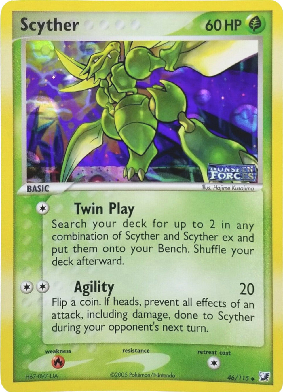 Scyther (46/115) (Stamped) [EX: Unseen Forces] | Exor Games Dartmouth
