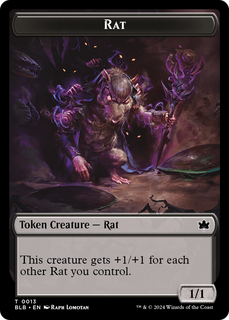 Rat Token [Bloomburrow Tokens] | Exor Games Dartmouth