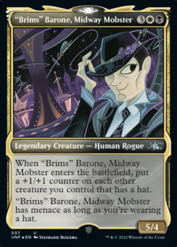 "Brims" Barone, Midway Mobster (Showcase) (Galaxy Foil) [Unfinity] | Exor Games Dartmouth