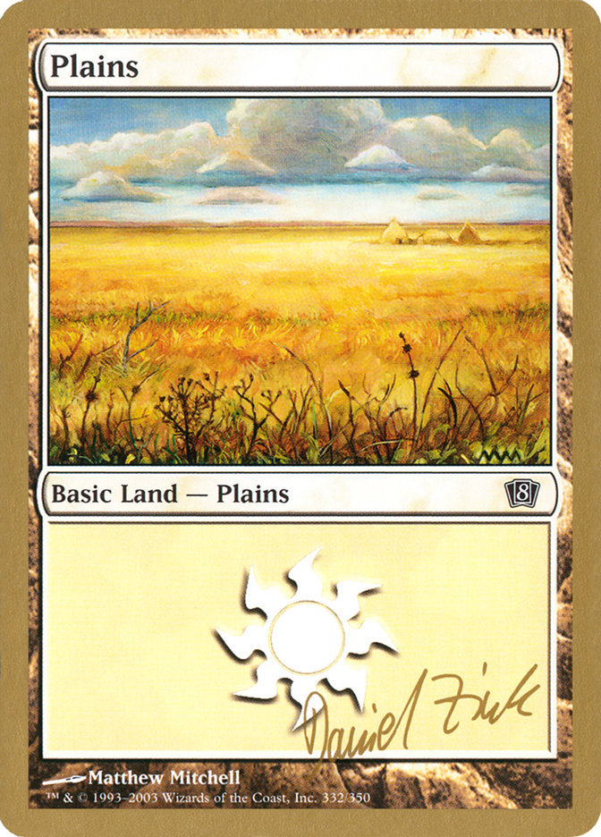 Plains (dz332) (Daniel Zink) [World Championship Decks 2003] | Exor Games Dartmouth