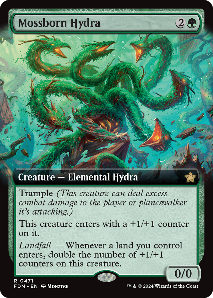 Mossborn Hydra (Extended Art) [Foundations] | Exor Games Dartmouth