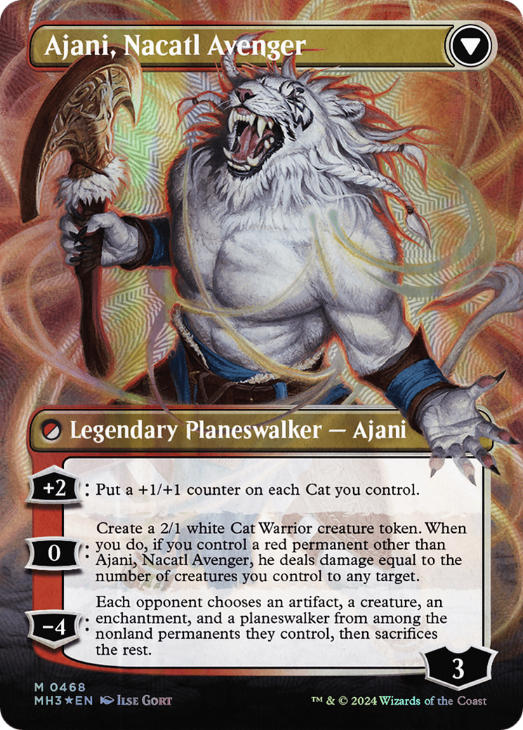 Ajani, Nacatl Pariah // Ajani, Nacatl Avenger (Borderless) (Textured Foil) [Modern Horizons 3] | Exor Games Dartmouth