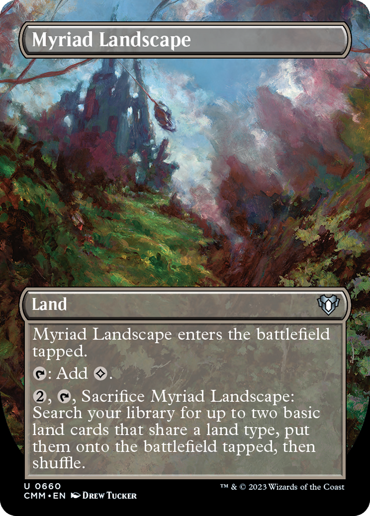 Myriad Landscape (Borderless Alternate Art) [Commander Masters] | Exor Games Dartmouth