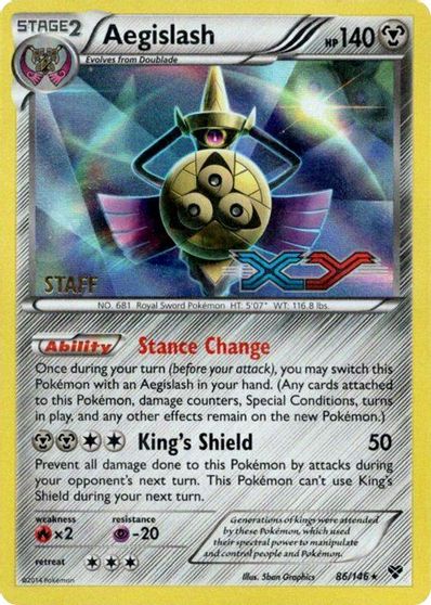 Aegislash (86/146) (Staff Prerelease Promo) [XY: Black Star Promos] | Exor Games Dartmouth