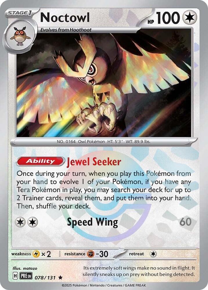 Noctowl (078/131) (Poke Ball Pattern) [Scarlet & Violet: Prismatic Evolutions] | Exor Games Dartmouth