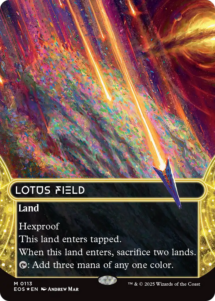 Lotus Field (0113) (Borderless) (Galaxy Foil) [Edge of Eternities: Stellar Sights] | Exor Games Dartmouth