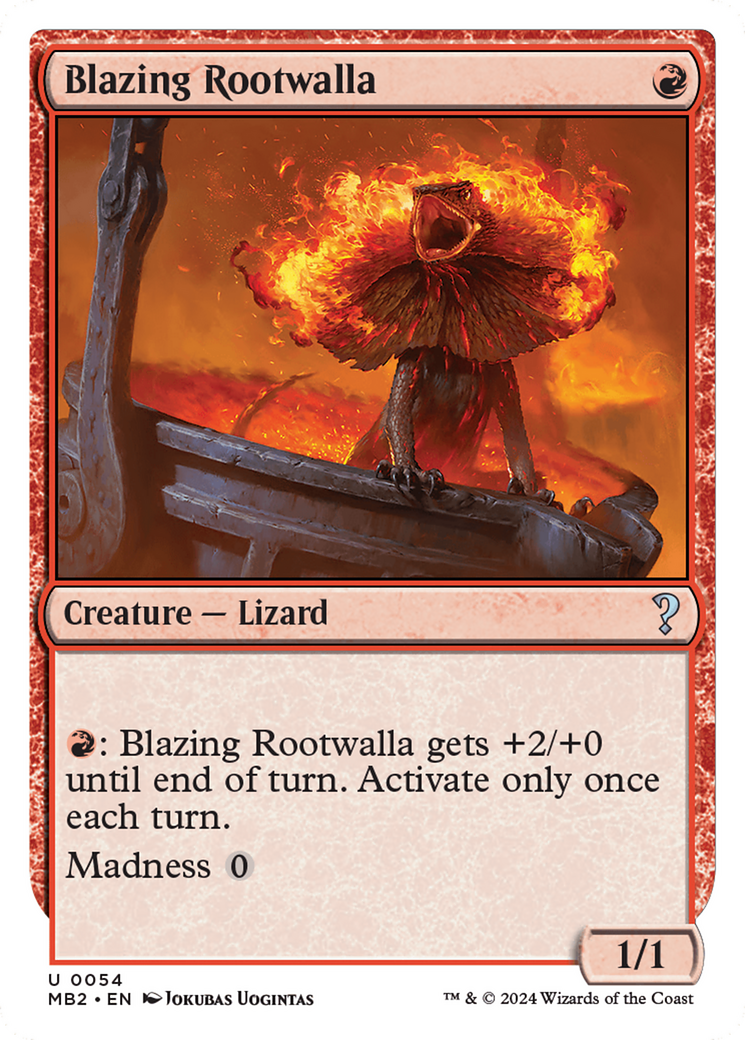 Blazing Rootwalla (White Border) [Mystery Booster 2] | Exor Games Dartmouth