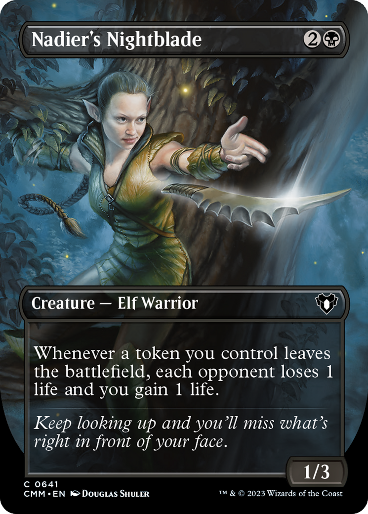 Nadier's Nightblade (Borderless Alternate Art) [Commander Masters] | Exor Games Dartmouth