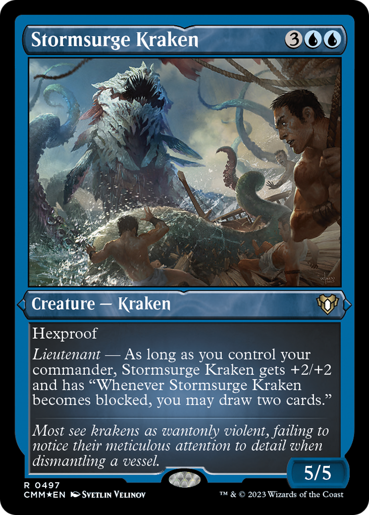 Stormsurge Kraken (Foil Etched) [Commander Masters] | Exor Games Dartmouth