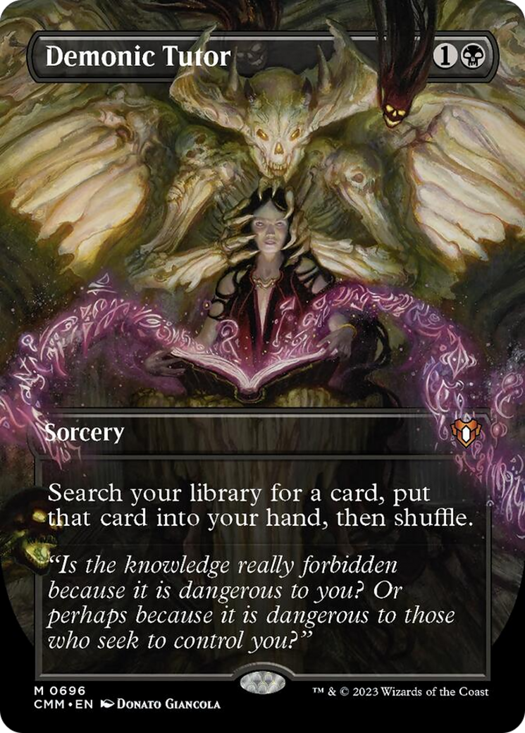 Demonic Tutor (Borderless Alternate Art) [Commander Masters] | Exor Games Dartmouth