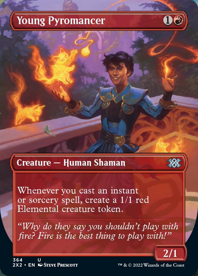 Young Pyromancer (Borderless Alternate Art) [Double Masters 2022] | Exor Games Dartmouth