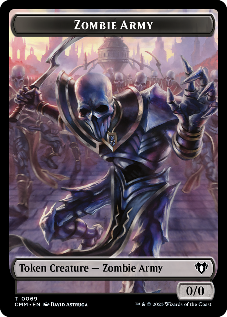 Human Warrior // Zombie Army Double-Sided Token [Commander Masters Tokens] | Exor Games Dartmouth