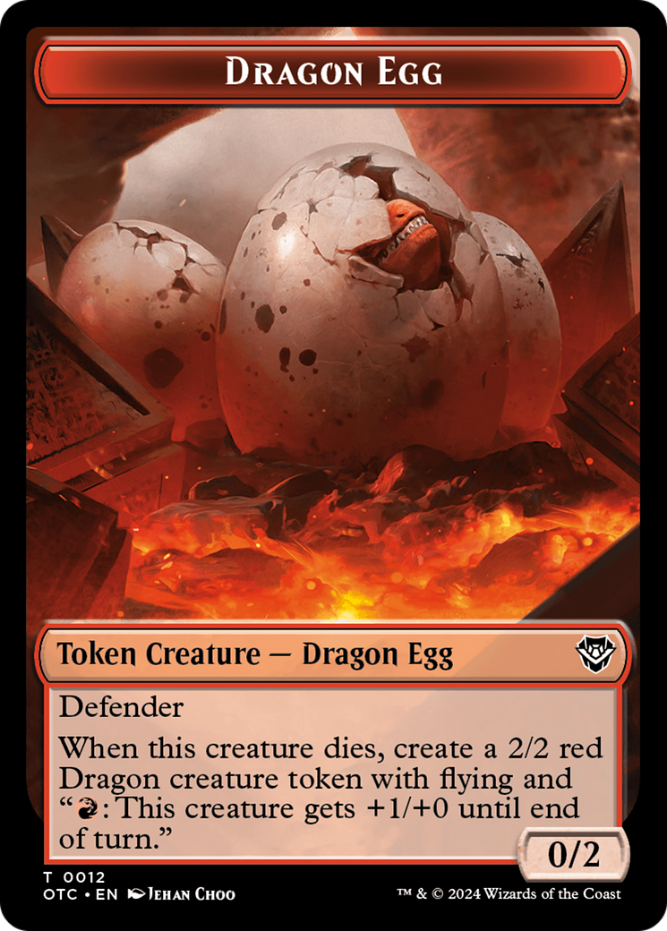 Dragon Egg // Dragon Double-Sided Token [Outlaws of Thunder Junction Commander Tokens] | Exor Games Dartmouth