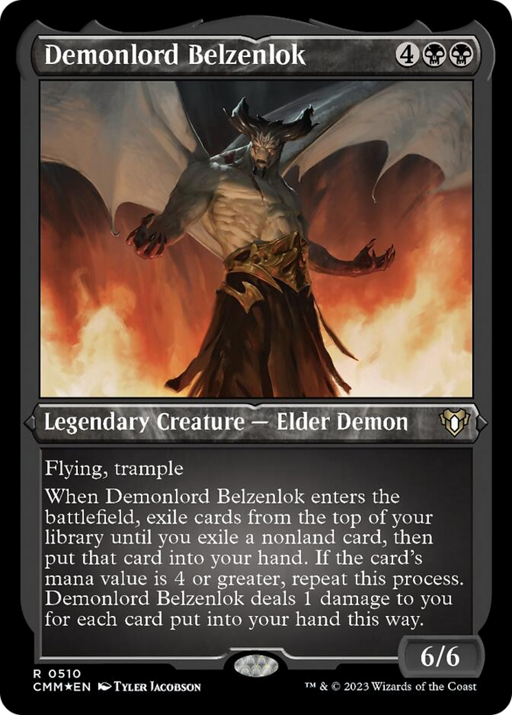 Demonlord Belzenlok (Foil Etched) [Commander Masters] | Exor Games Dartmouth