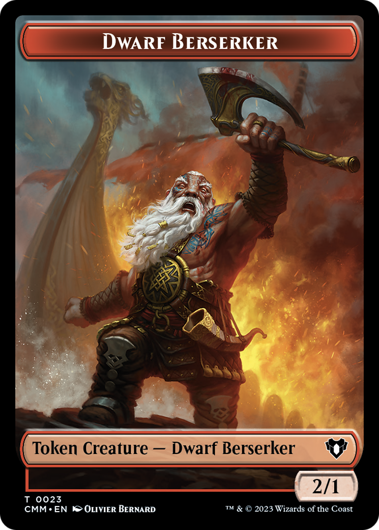 Elemental (0024) // Dwarf Berserker Double-Sided Token [Commander Masters Tokens] | Exor Games Dartmouth