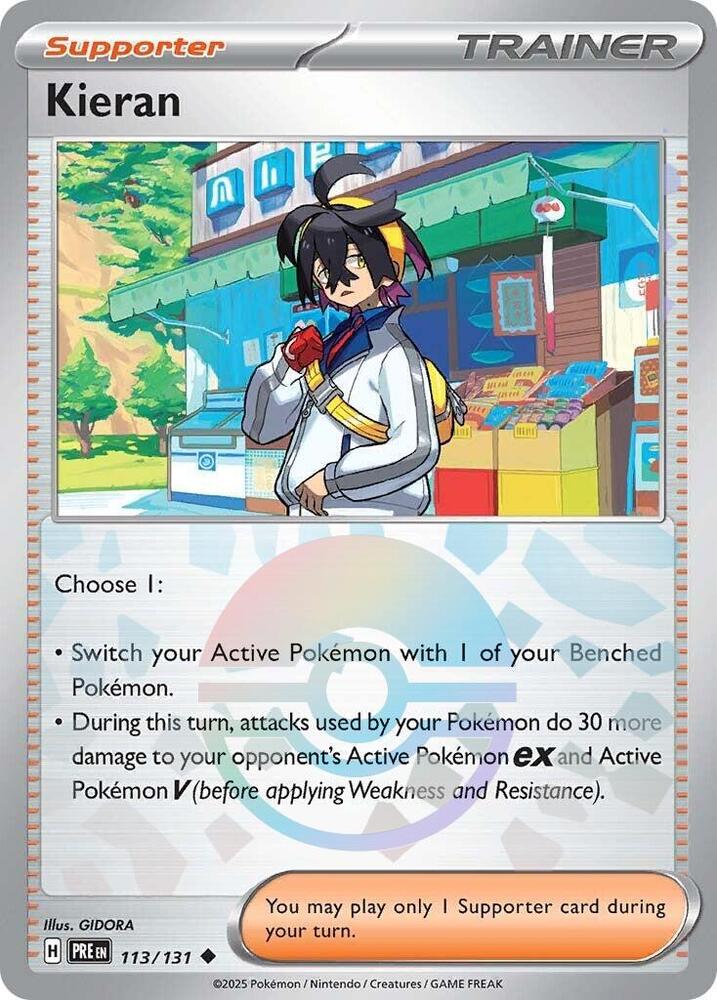 Kieran (113/131) (Poke Ball Pattern) [Scarlet & Violet: Prismatic Evolutions] | Exor Games Dartmouth