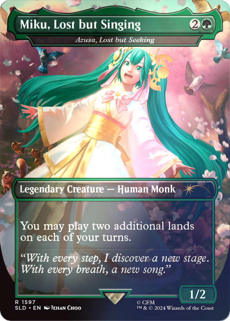 Miku, Lost but Singing - Azusa, Lost but Seeking (Rainbow Foil) [Secret Lair Drop Series] | Exor Games Dartmouth