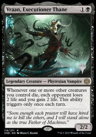 Vraan, Executioner Thane (Promo Pack) [Phyrexia: All Will Be One Promos] | Exor Games Dartmouth