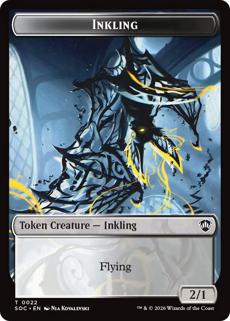 Pegasus // Inkling (0022) Double-Sided Token [Secrets of Strixhaven Commander Tokens] | Exor Games Dartmouth