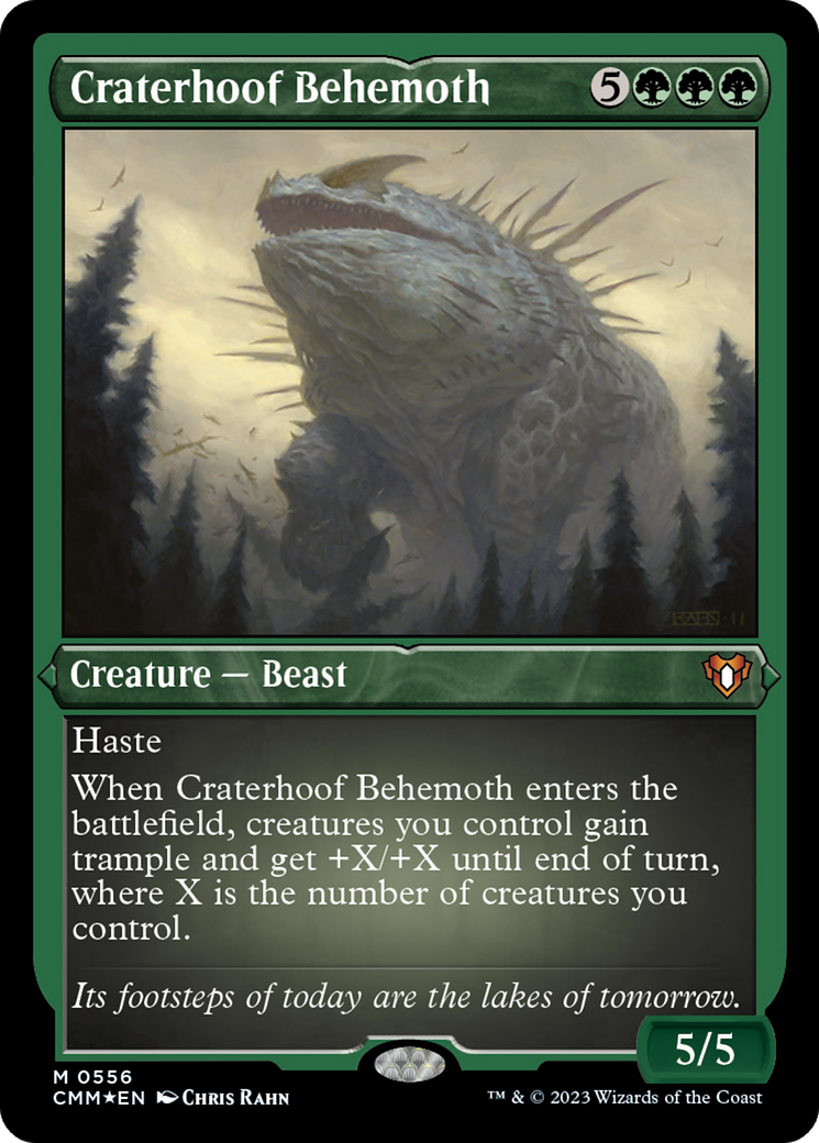 Craterhoof Behemoth (Foil Etched) [Commander Masters] | Exor Games Dartmouth