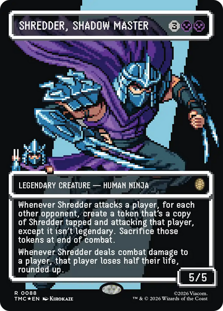 Shredder, Shadow Master (Borderless) (Surge Foil) [Teenage Mutant Ninja Turtles Commander] | Exor Games Dartmouth