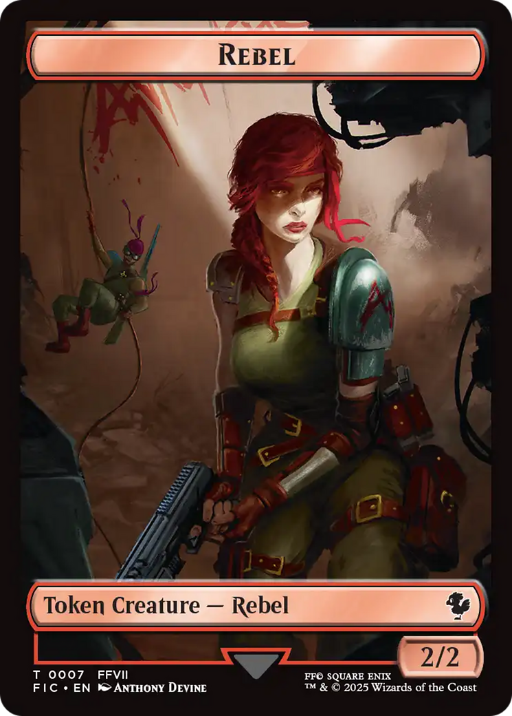 Soldier // Rebel Double-Sided Token (Surge Foil) [FINAL FANTASY Commander Tokens] | Exor Games Dartmouth