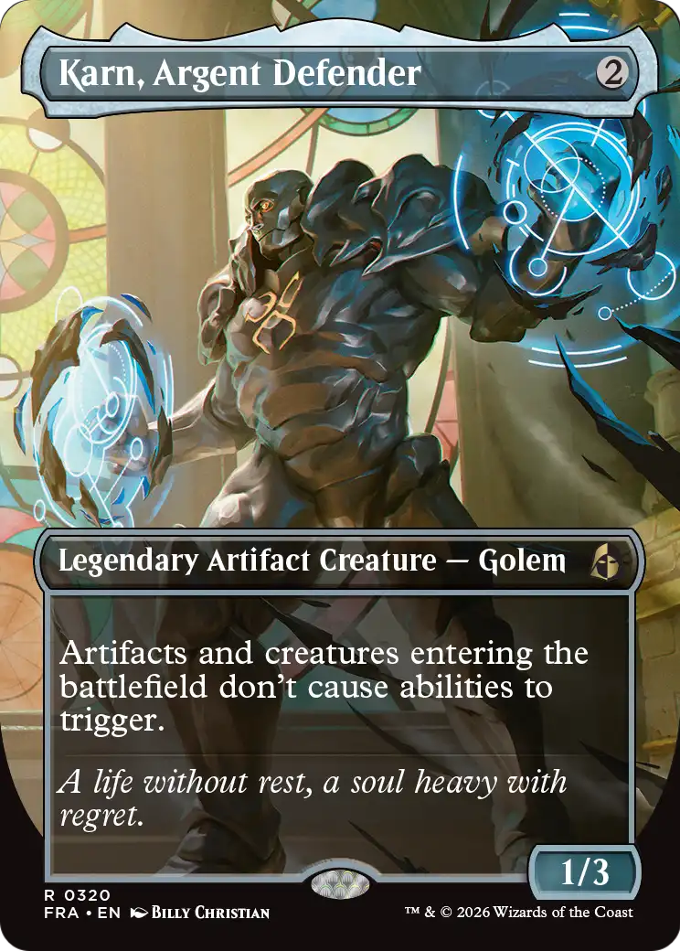 Karn, Argent Defender (Borderless) [Reality Fracture] | Exor Games Dartmouth