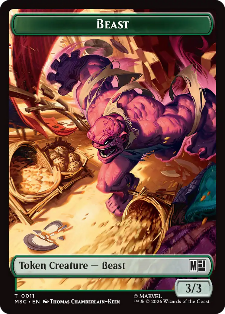 Rhino (013) // Beast (011) Double-Sided Token [Marvel Super Heroes Commander Tokens] | Exor Games Dartmouth
