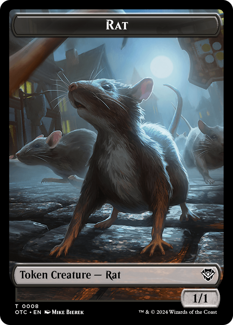 Rat // Blood Double-Sided Token [Outlaws of Thunder Junction Commander Tokens] | Exor Games Dartmouth