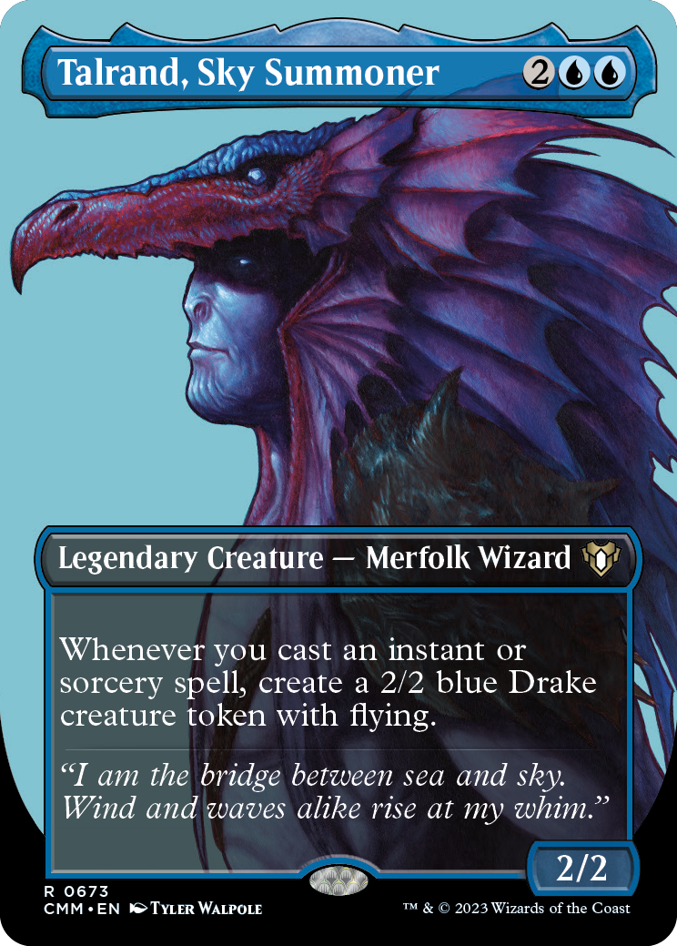 Talrand, Sky Summoner (Borderless Profile) [Commander Masters] | Exor Games Dartmouth